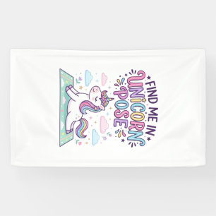 Unicorn Find Me in Unicorn Pose Print Ready POD Ar Banner