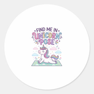 Unicorn Find Me in Unicorn Pose Print Ready POD Ar Classic Round Sticker