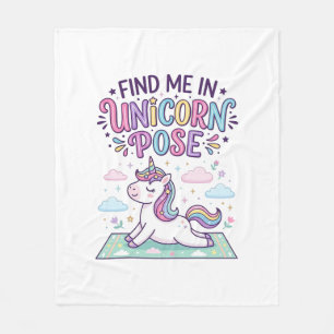 Unicorn Find Me in Unicorn Pose Print Ready POD Ar Fleece Blanket