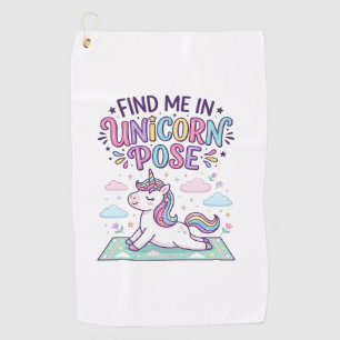Unicorn Find Me in Unicorn Pose Print Ready POD Ar Golf Towel