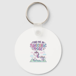 Unicorn Find Me in Unicorn Pose Print Ready POD Ar Key Ring
