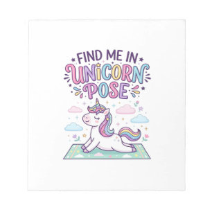 Unicorn Find Me in Unicorn Pose Print Ready POD Ar Notepad