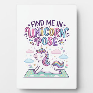 Unicorn Find Me in Unicorn Pose Print Ready POD Ar Plaque