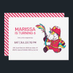 Unicorn Firefighter Cartoon Kids Birthday Invitation<br><div class="desc">Cute design for kids,  boys or girls who love unicorn and firefighter. Perfect for magical theme birthday party. You can customise the wording to fit other occasions.</div>