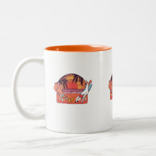 Unicorn Flamingo Beach Two-Tone Coffee Mug