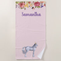Unicorn Floral Personalised Name