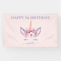 Unicorn floral watercolor birthday 