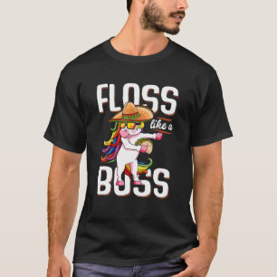 Unicorn Floss Like A Boss Cinco De Mayo Mexican Me T-Shirt