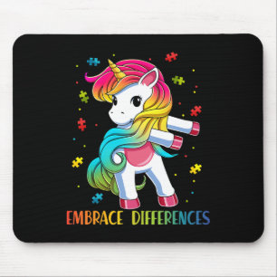 Unicorn Flossing Puzzle Piece Autism Awareness Gir Mouse Pad