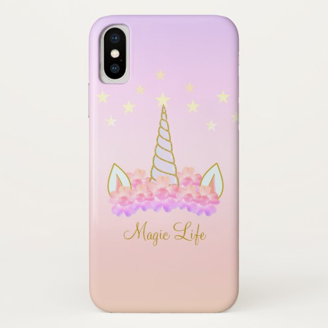Unicorn Flowers and Stars Case-Mate iPhone Case (Back)