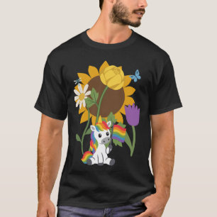 Unicorn Flowers Kids Imaginative T-Shirt