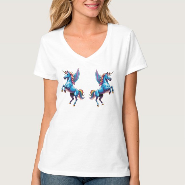  Unicorn Flying  T-Shirt (Front)