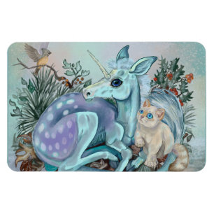 Unicorn Foal Cosy Cuddles Holiday Magnet