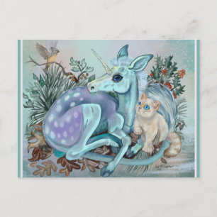 Unicorn Foal Cosy Cuddles Holiday Postcard