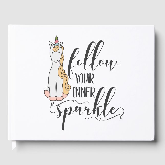 Unicorn Follow Your Inner Sparkle (Colour) Party Guest Book (Front)