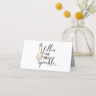 Unicorn Follow Your Inner Sparkle (Colour) Party Place Card