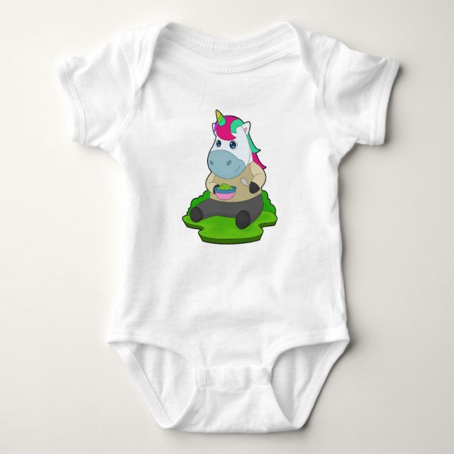 Unicorn Food Spoon Baby Bodysuit (Front)
