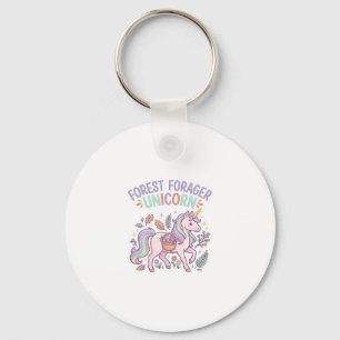 Unicorn Forest Forager Unicorn Graphic Design Whit Key Ring