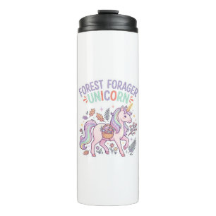 Unicorn Forest Forager Unicorn Graphic Design Whit Thermal Tumbler