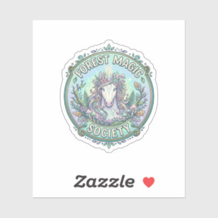 Unicorn Forest Magic Society Graphic Design White
