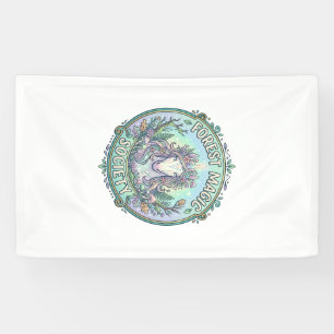 Unicorn Forest Magic Society Graphic Design White  Banner