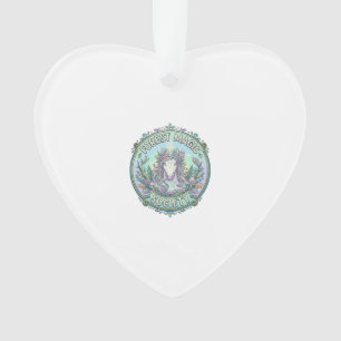 Unicorn Forest Magic Society Graphic Design White  Ornament