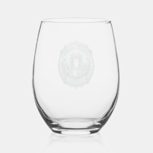 Unicorn Forest Magic Society Graphic Design White Stemless Wine Glass