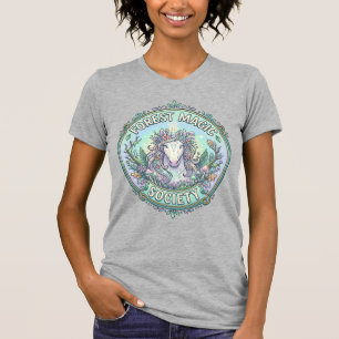 Unicorn Forest Magic Society Graphic Design White T-Shirt