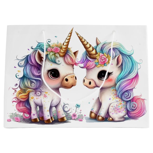 Unicorn Friends Large Gift Bag (Front)