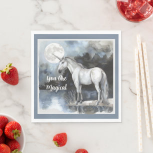 Unicorn Full Moon Birthday Napkin