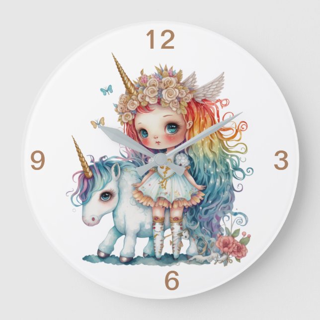 Unicorn Fun Large Clock (Front)