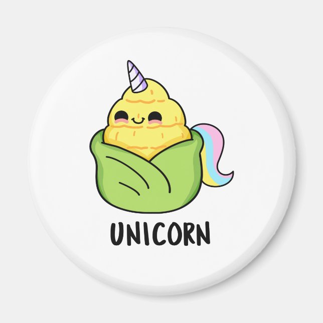 Unicorn Funny Baby Corn Pun Magnet (Front)