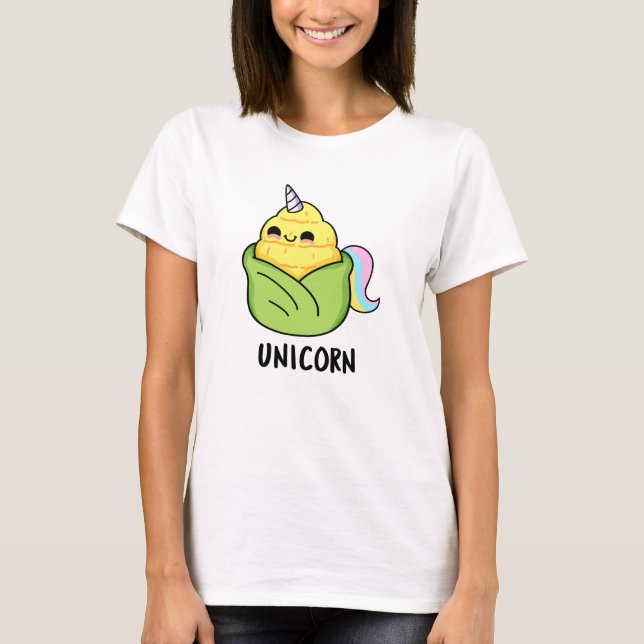 Unicorn Funny Baby Corn Pun  T-Shirt (Front)