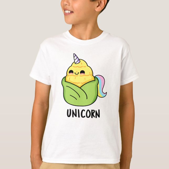 Unicorn Funny Baby Corn Pun  T-Shirt (Front)