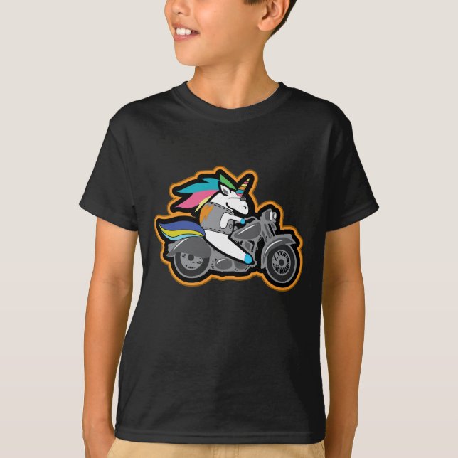 Unicorn - Funny Biker Motorcycle Motorbiker T-Shirt (Front)