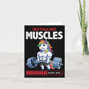 Unicorn Funny Bodybuilding Flexcorn Humour Gym Cut Card