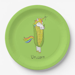 Unicorn Funny Cute Kids Paper Plate
