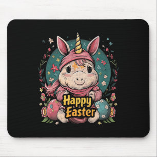 Unicorn - Funny Happy Easter - Egg Boys Girls Kids Mouse Pad