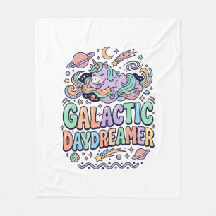 Unicorn Galactic Daydreamer Kawaii Sticker and Shi Fleece Blanket