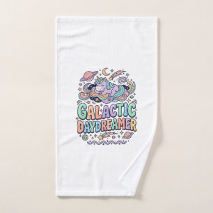 Unicorn Galactic Daydreamer Kawaii Sticker and Shi Hand Towel