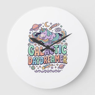 Unicorn Galactic Daydreamer Kawaii Sticker and Shi Large Clock