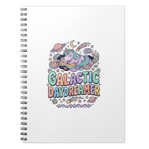 Unicorn Galactic Daydreamer Kawaii Sticker and Shi Notebook