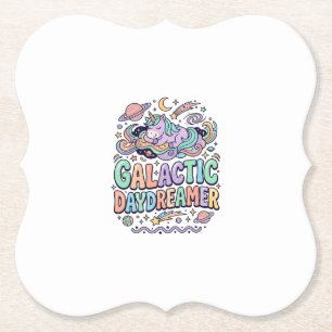 Unicorn Galactic Daydreamer Kawaii Sticker and Shi Paper Coaster