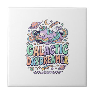 Unicorn Galactic Daydreamer Kawaii Sticker and Shi Tile