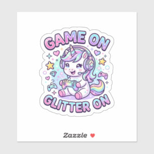Unicorn Game On Glitter On Graphic Design Merch De