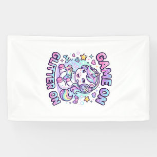 Unicorn Game On Glitter On Graphic Design Merch De Banner