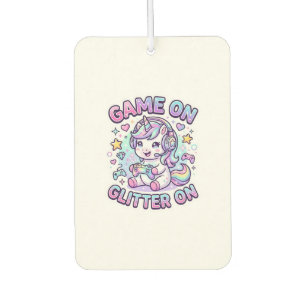Unicorn Game On Glitter On Graphic Design Merch De Car Air Freshener