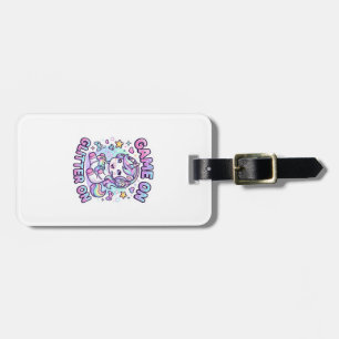 Unicorn Game On Glitter On Graphic Design Merch De Luggage Tag