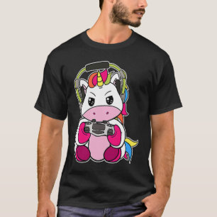 Unicorn Gamer Gaming Online Video Games Controller T-Shirt