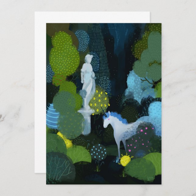 Unicorn Garden Invitation (Front/Back)